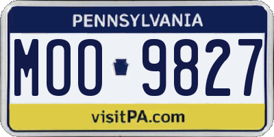 PA license plate MOO9827