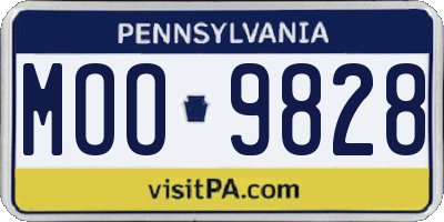 PA license plate MOO9828