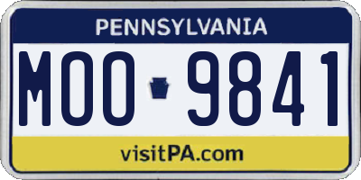 PA license plate MOO9841