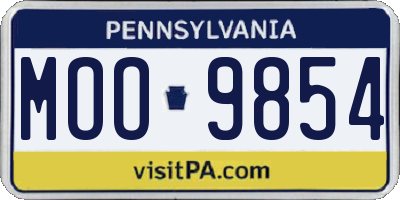 PA license plate MOO9854