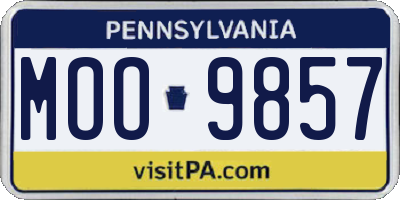 PA license plate MOO9857