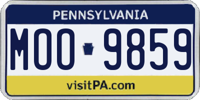 PA license plate MOO9859