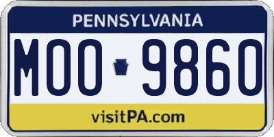 PA license plate MOO9860