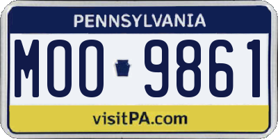 PA license plate MOO9861