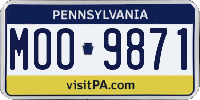 PA license plate MOO9871