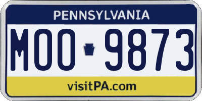 PA license plate MOO9873