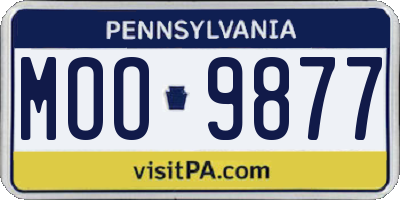 PA license plate MOO9877