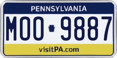 PA license plate MOO9887