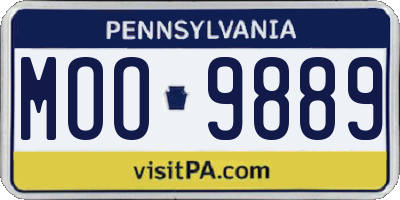 PA license plate MOO9889