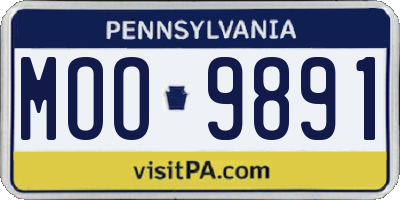 PA license plate MOO9891