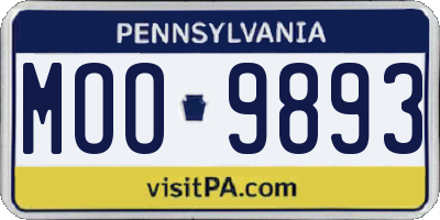 PA license plate MOO9893