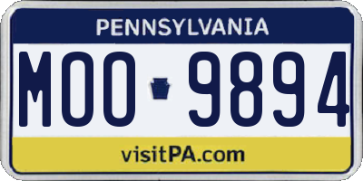 PA license plate MOO9894