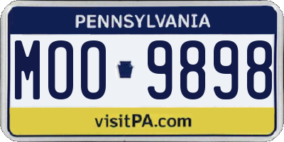 PA license plate MOO9898
