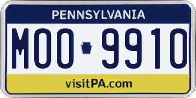 PA license plate MOO9910