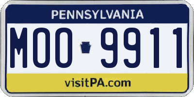 PA license plate MOO9911