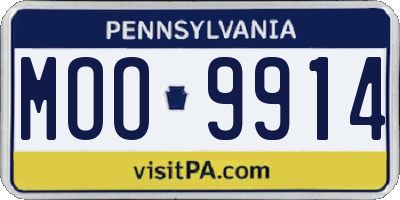 PA license plate MOO9914