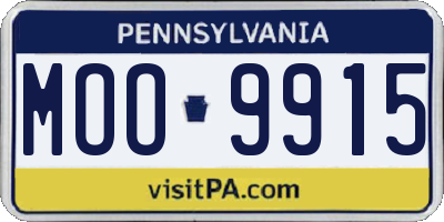 PA license plate MOO9915