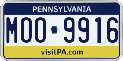 PA license plate MOO9916
