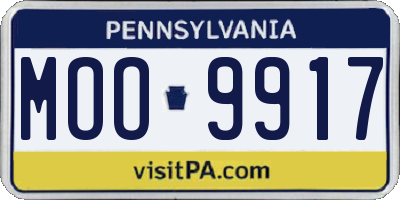 PA license plate MOO9917