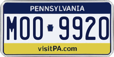 PA license plate MOO9920