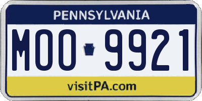 PA license plate MOO9921