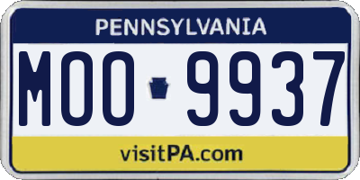PA license plate MOO9937