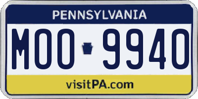 PA license plate MOO9940