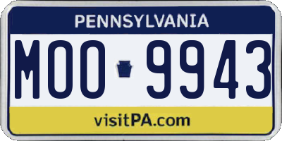 PA license plate MOO9943