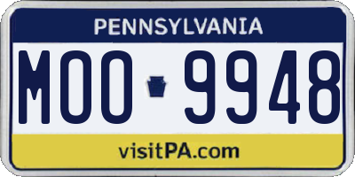 PA license plate MOO9948