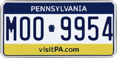 PA license plate MOO9954