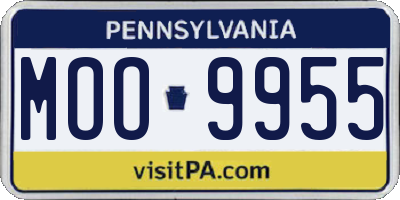 PA license plate MOO9955