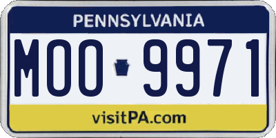 PA license plate MOO9971