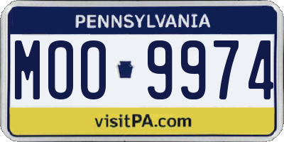 PA license plate MOO9974
