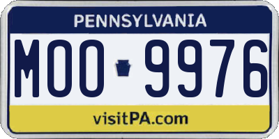 PA license plate MOO9976