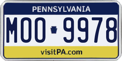 PA license plate MOO9978