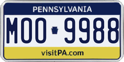 PA license plate MOO9988