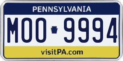PA license plate MOO9994