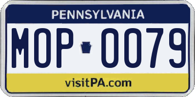 PA license plate MOP0079