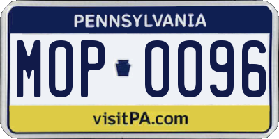 PA license plate MOP0096