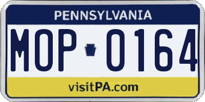 PA license plate MOP0164