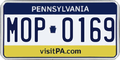 PA license plate MOP0169