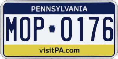 PA license plate MOP0176