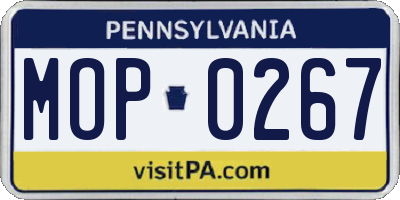 PA license plate MOP0267