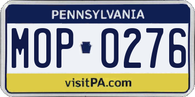 PA license plate MOP0276