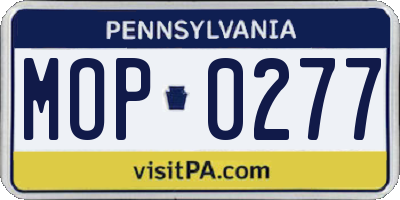 PA license plate MOP0277