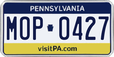 PA license plate MOP0427