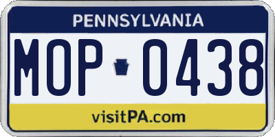 PA license plate MOP0438