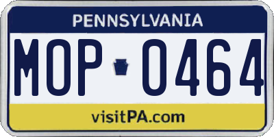 PA license plate MOP0464