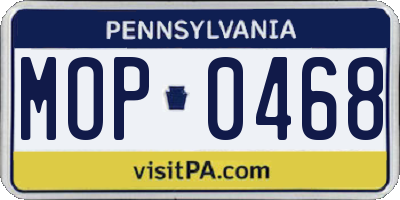 PA license plate MOP0468