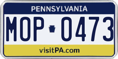 PA license plate MOP0473